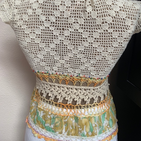 Free People Boho Crochet Top/Vest-Unique! - Picture 9 of 10